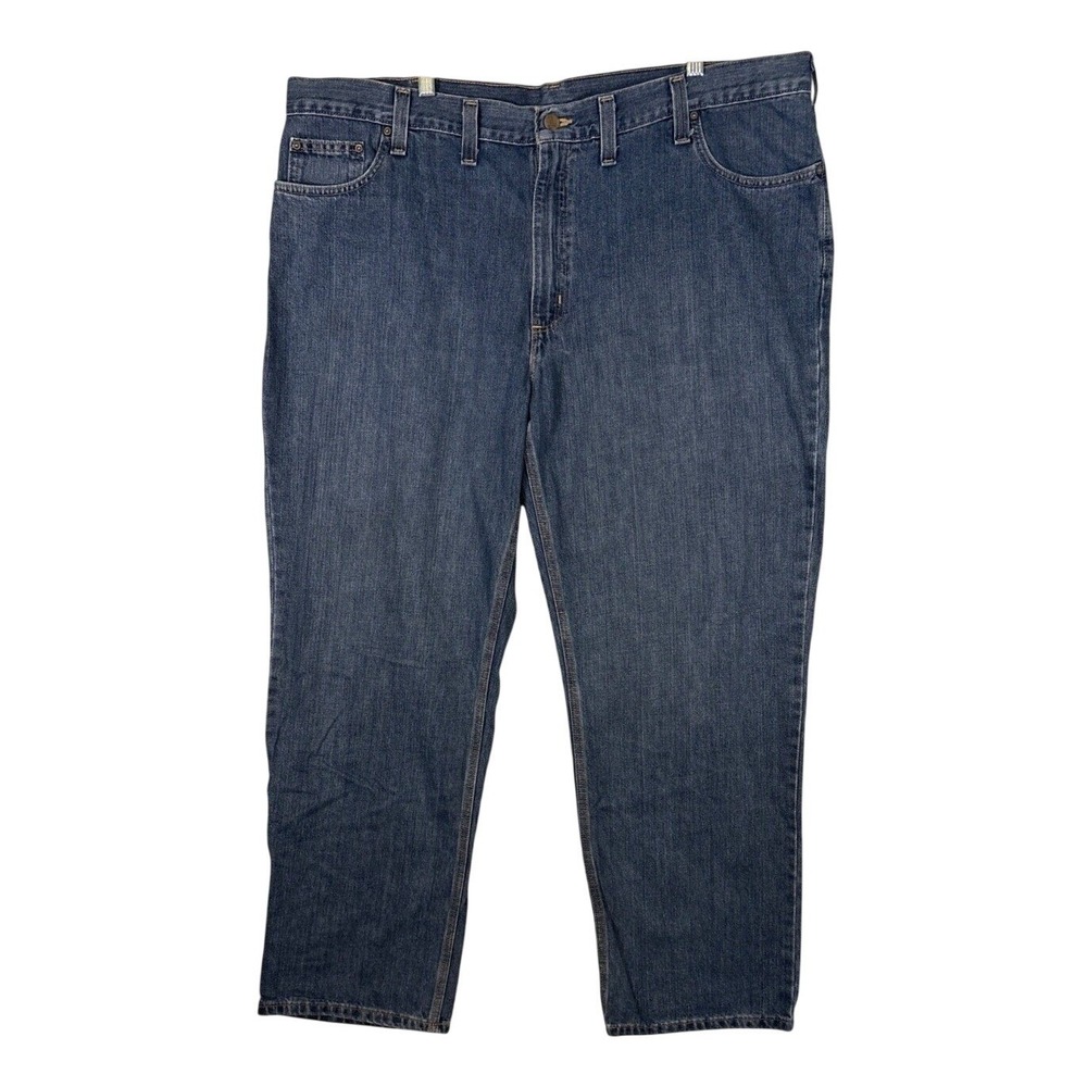Carhartt Mens Relaxed Fit Jeans 44x32 Blue Denim Workwear Pants RN 14806